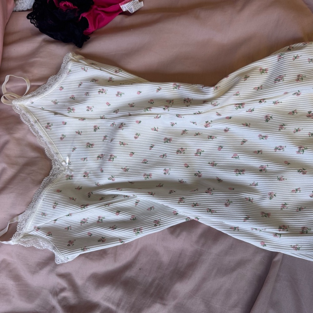 Floral Lace-Trimmed Nightgown